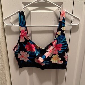 PINK Victoria's Secret Floral Print Bra - Black and Pink